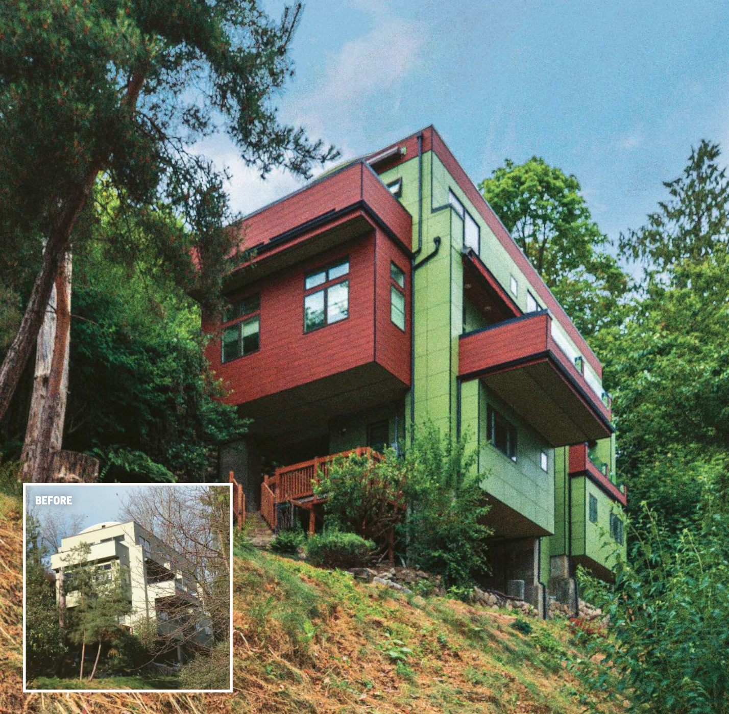 Before and after of Seattle home remodel